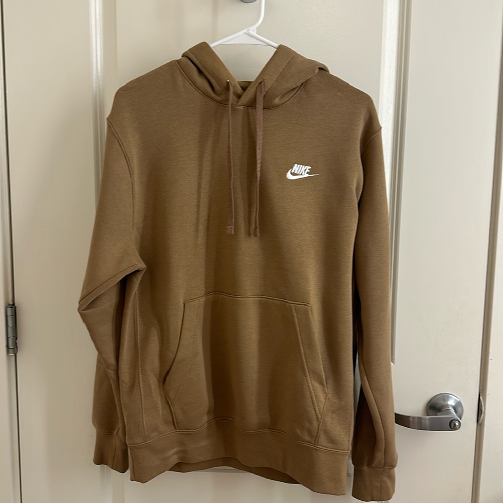 Tan Nike pull over hoodie